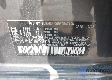 2021 Subaru Impreza 5-Door from USA, damaged, VIN 4S3GTAB65M3701599